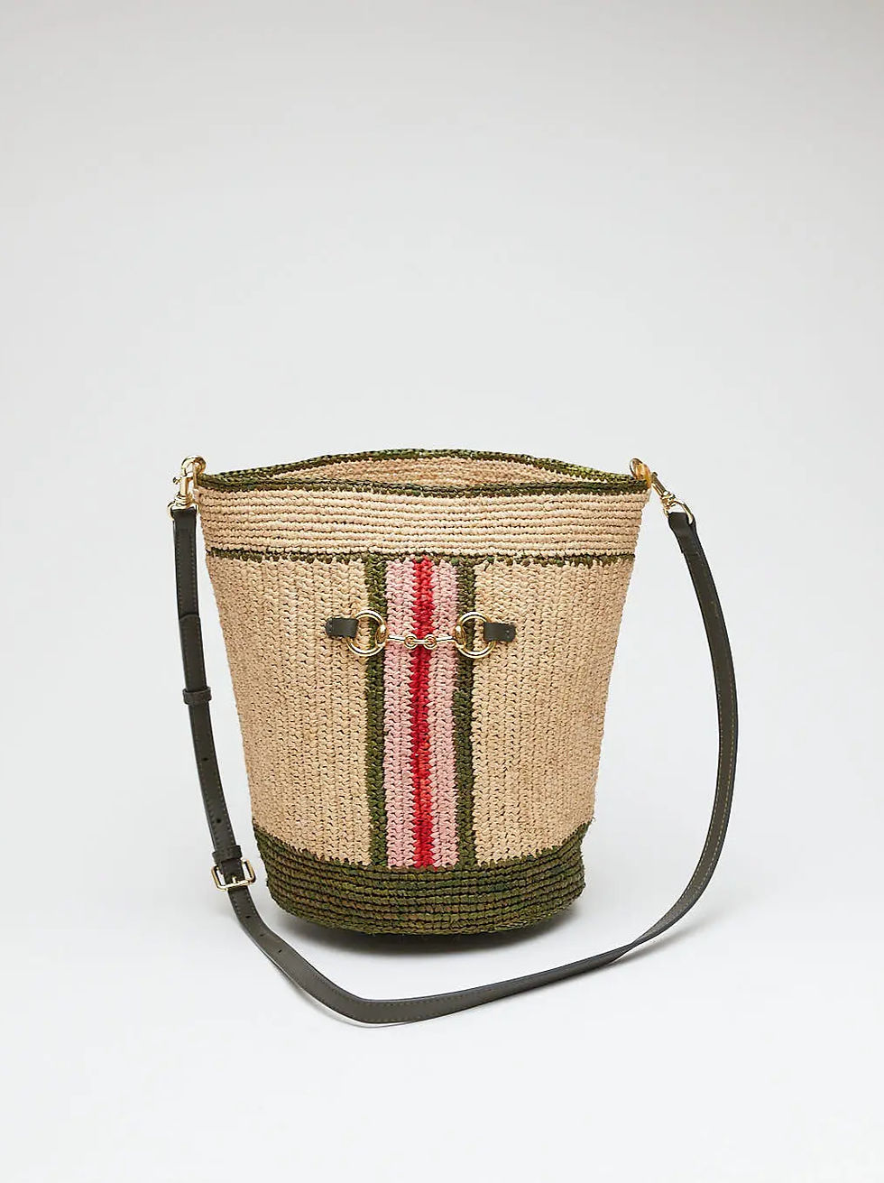 Miniature : Sac en raphia naturel SOA rayé candy à bandoulière vue face
