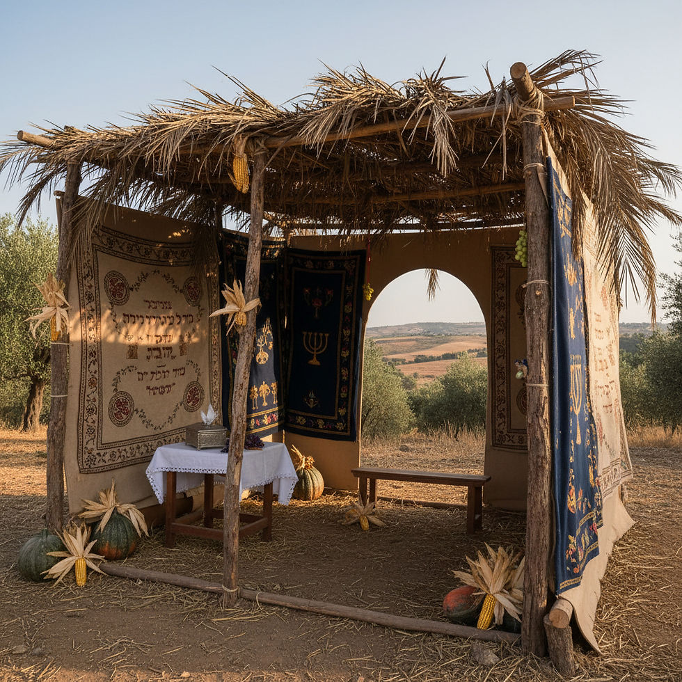 sukka an sukkot in israel, realistisches foto, einfache sukka ohne menschen.jpg