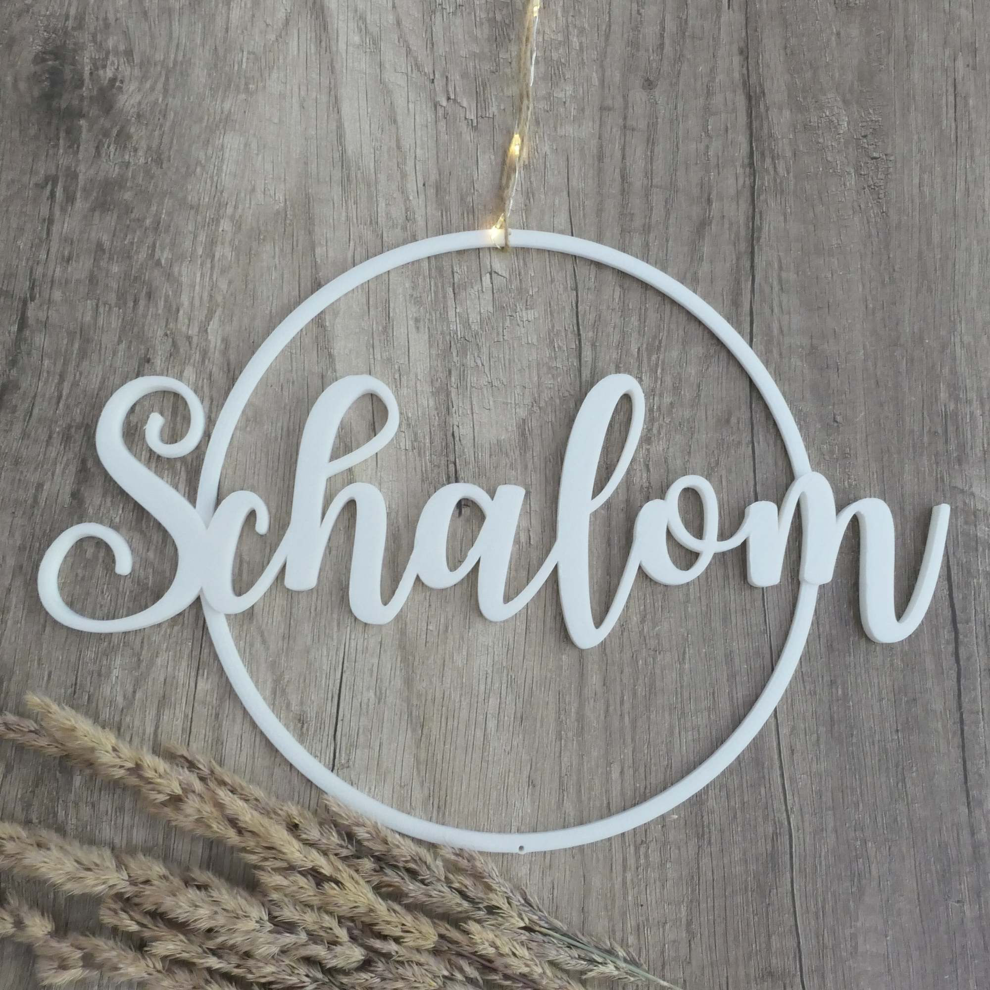 Schalom, Hebräischer Wandkranz, jüdisches Geschenk, Hebräisch, Israel, Judentum