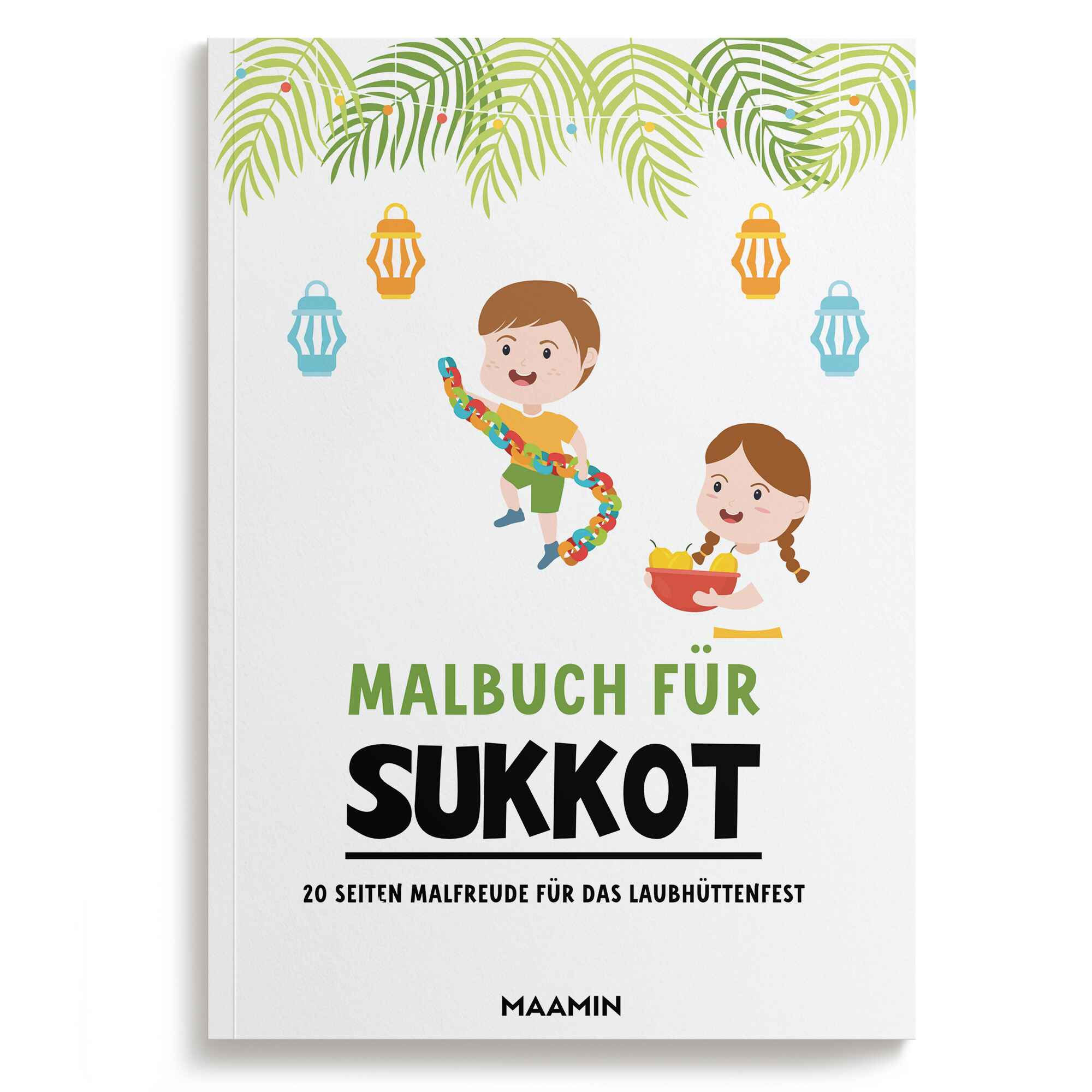 Sukkot, Laubhüttenfest, Malbuch für Sukkot, Ausmalheft für Sukkot, Sukkot für Kinder, Laubhüttenfest für Kinder