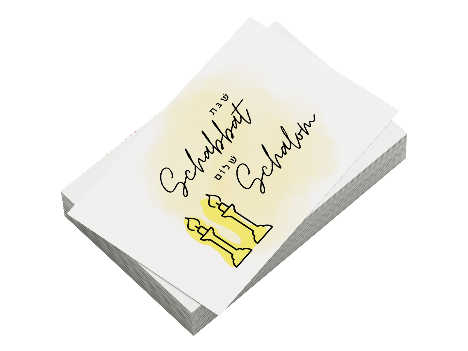 Schabbat Schalom - Stil 3 | 30 x GiveAway-Kärtchen