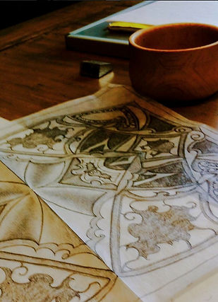Original decorative painting and wallpaper designs are hand drawn or restored for each client!