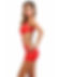 Robe Wetlook rouge et chainettes argentées