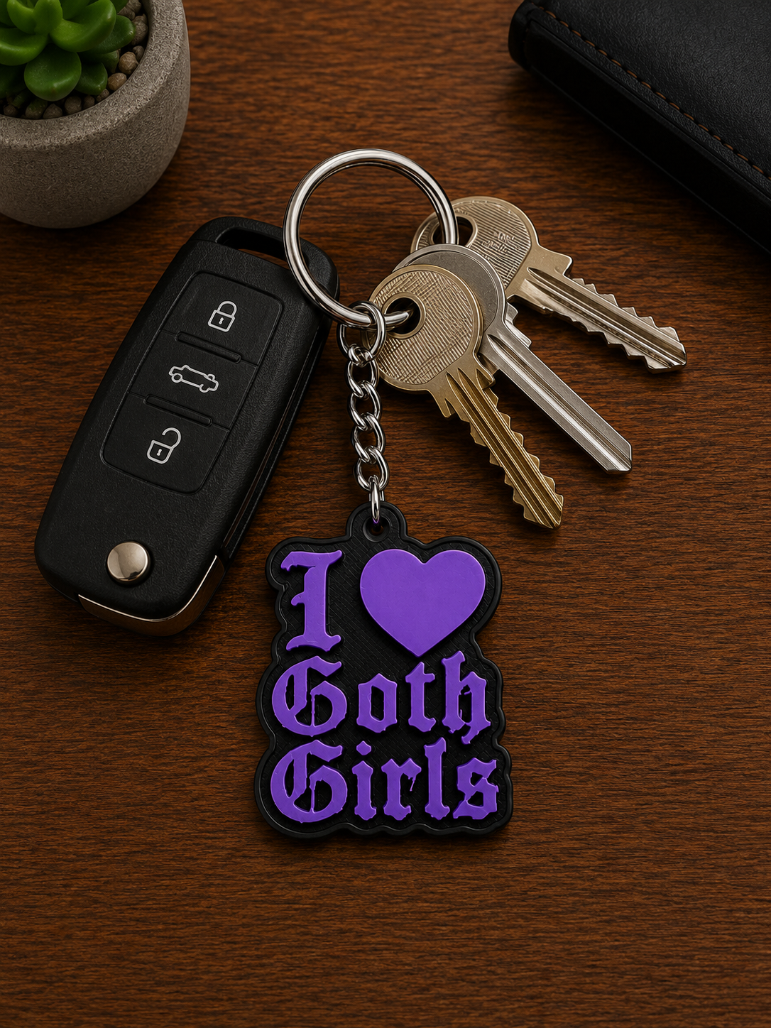 I Love Goth Girls Keychain