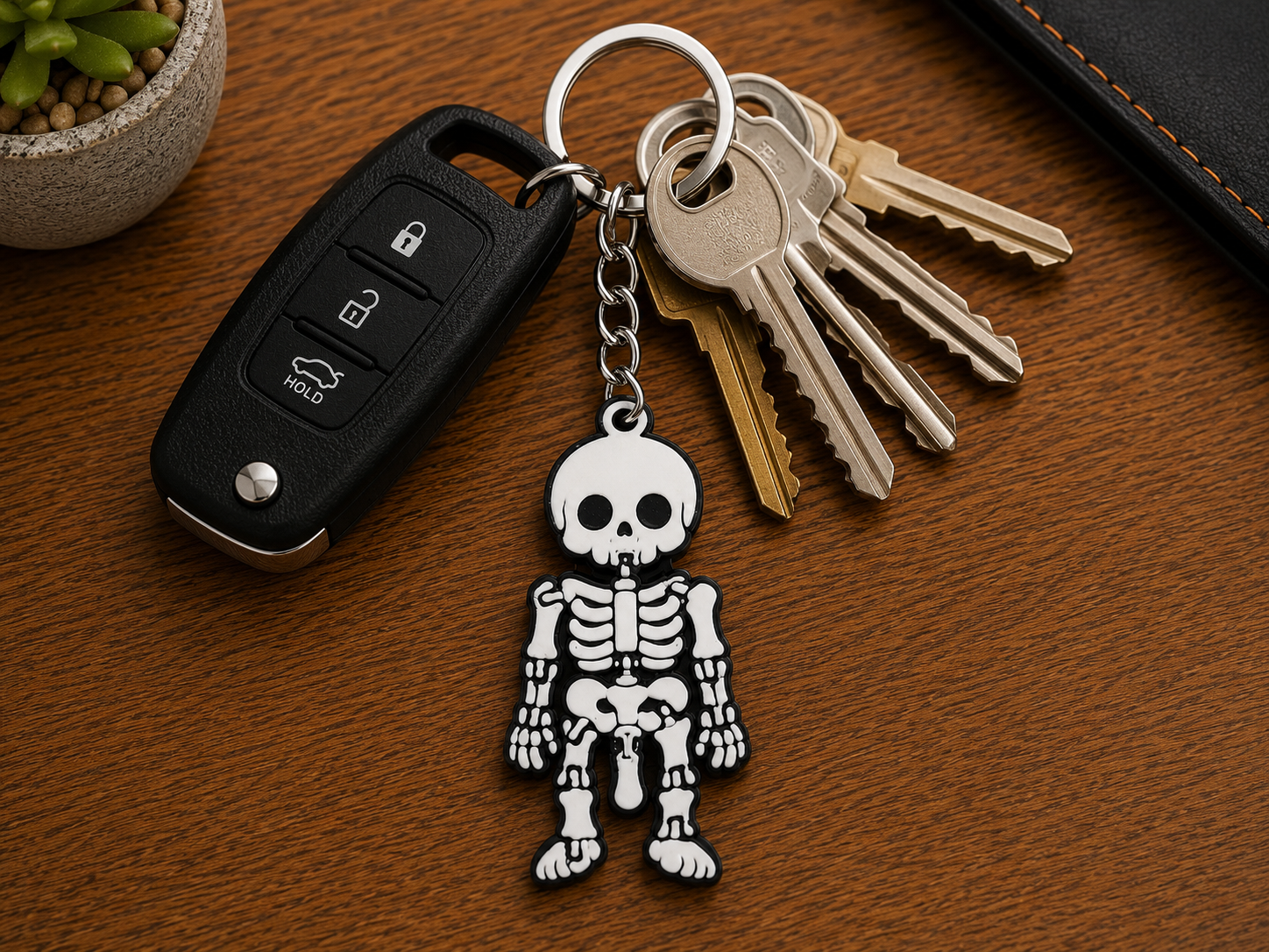 Rude Flexi Skeleton Keychain