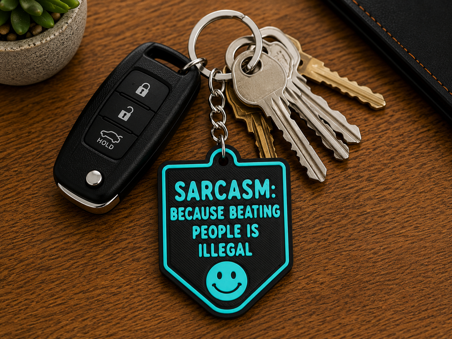 Sarcasm Keychain