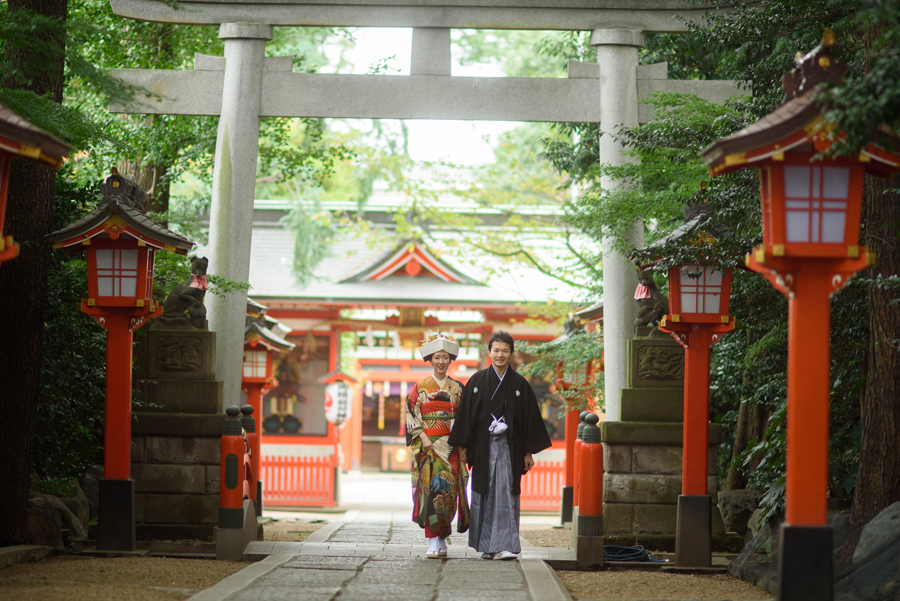 和装での結婚式
