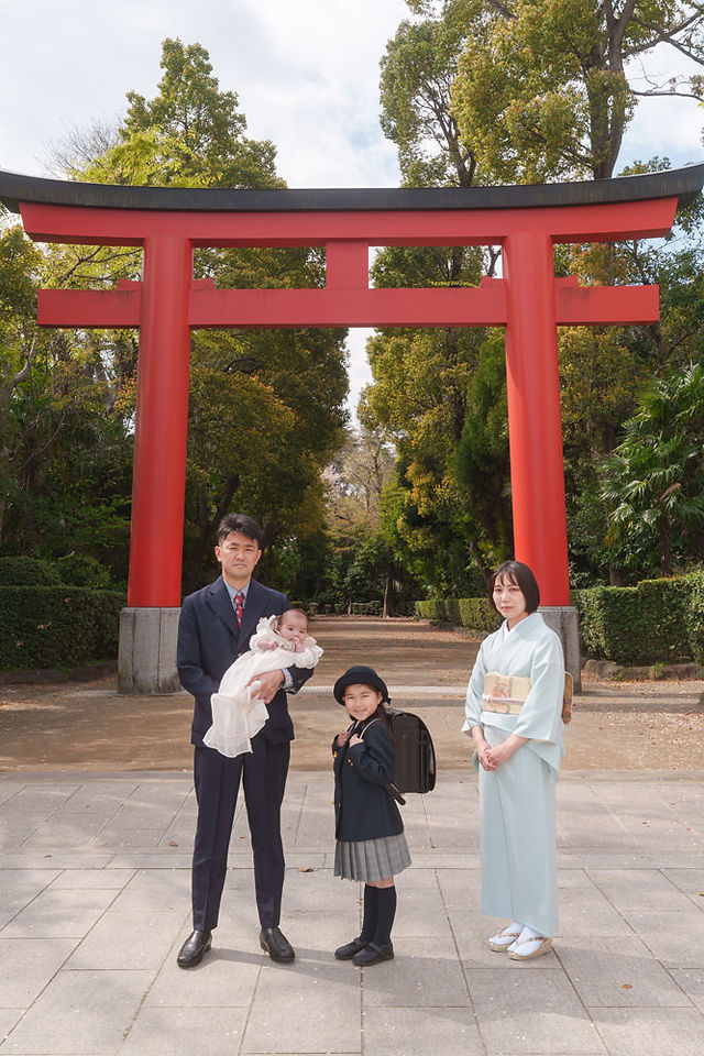 井草八幡宮でのお宮参り撮影