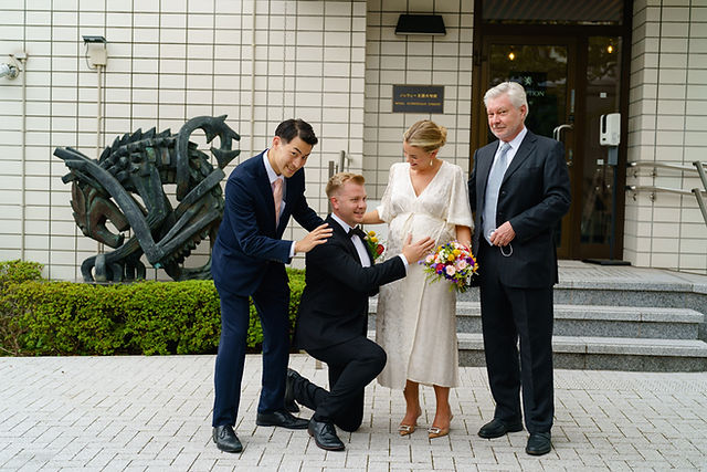 Elopement wedding ceremony at an embassy in Tokyo
