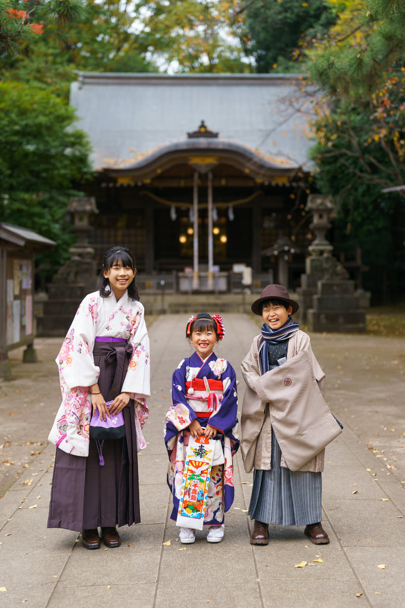 石神井氷川神社で三兄弟での七五三