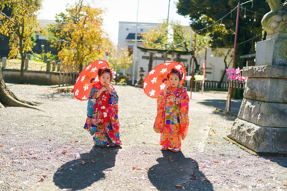 相模原氷川神社での双子三歳の七五三