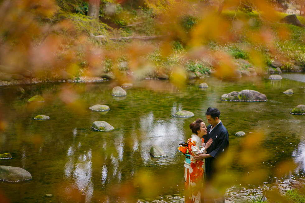 紅葉が綺麗な小石川後楽園での和装前撮り