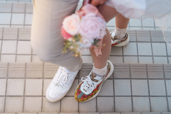 Shibuya engagement photo at 109 building where you can view the Crossing