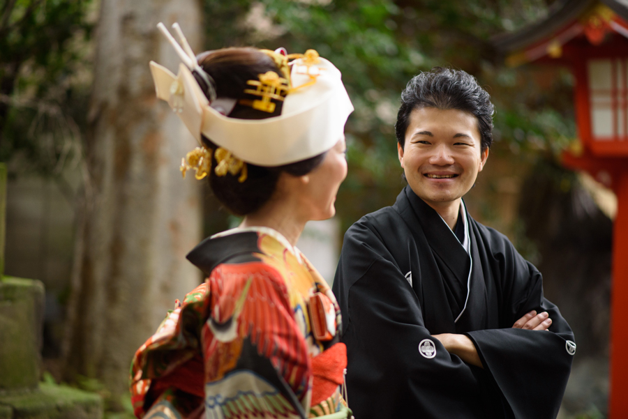 和装での結婚式