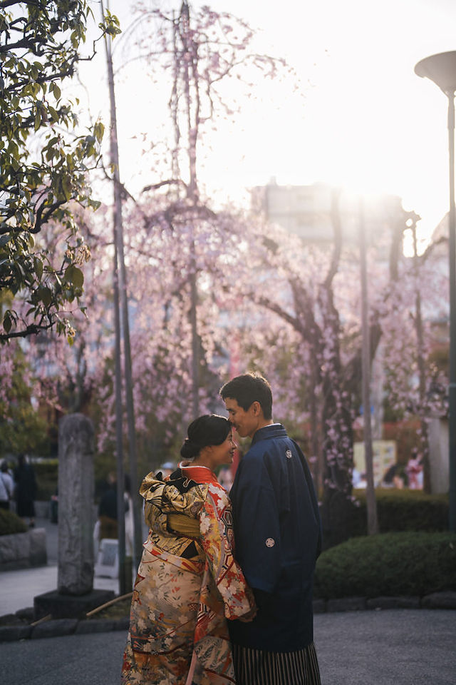 Kimono pre-wedding session in Asakusa, Tokyo