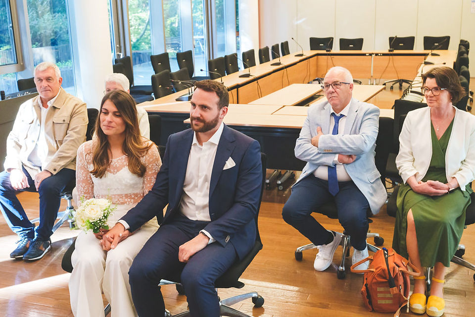 During civil wedding ceremony at French embassy in Tokyo