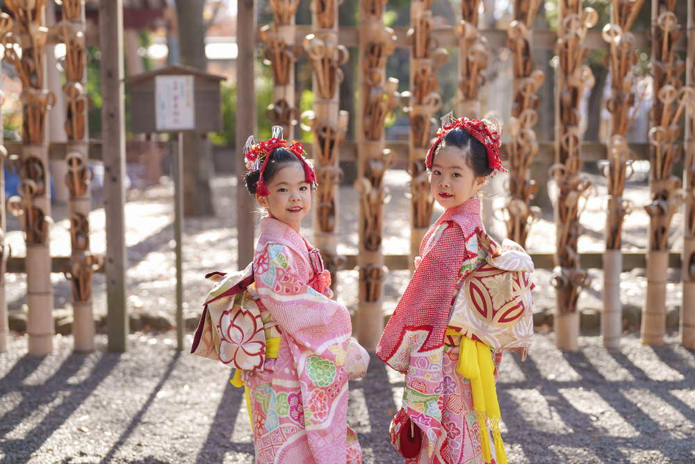 大國魂神社で迎えた、双子姉妹の7歳の七五三