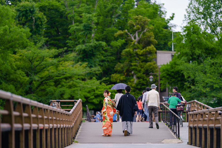 井の頭公園での和装前撮り