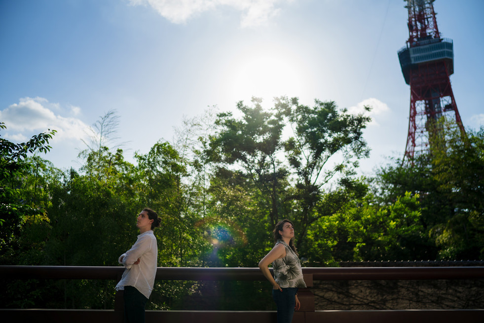 Couple session at Zojoji temple, a historic site in Tokyo