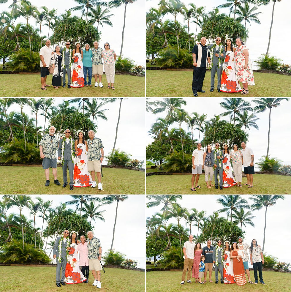 ハワイでの手作り結婚式 式後の記念写真タイム