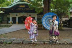 王子神社で兄弟での七五三詣り