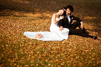 紅葉でのフォトウェディング撮影