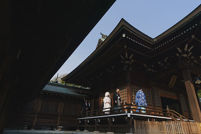井草八幡宮での結婚式 参進シーン