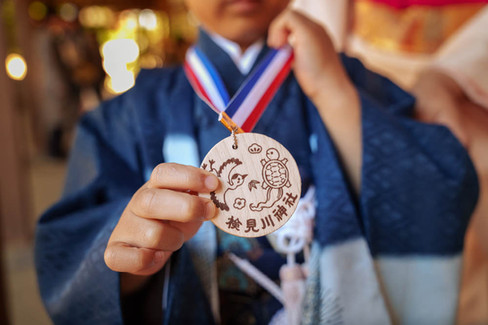 検見川神社での5歳での七五三詣り