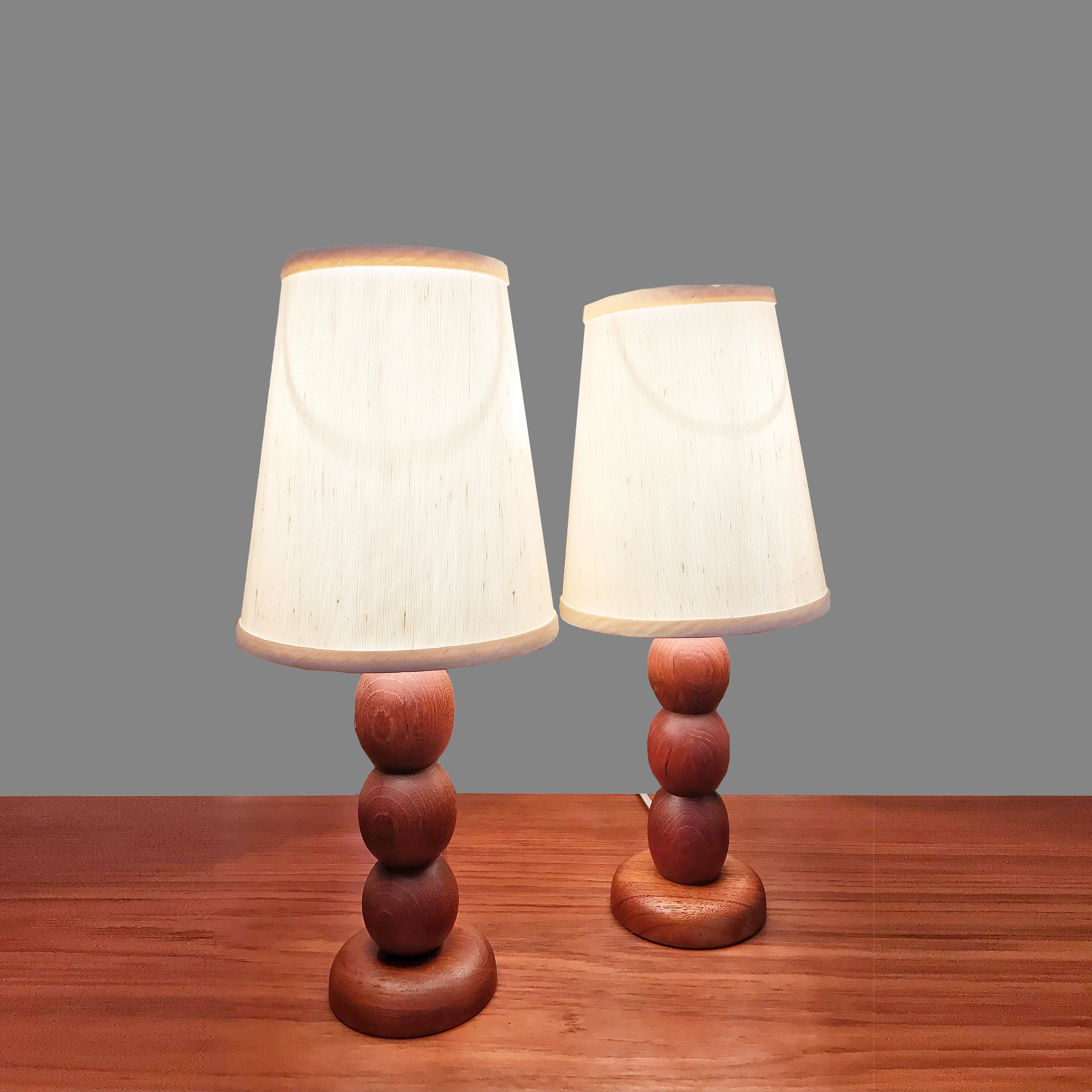 petites lampes en teck 60's Denmark