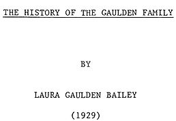 Laura Gaulden wrote that the earliest Gaulding immigrant was Quaker and went through Chester, Pennsylvania before traveling to Virginia.