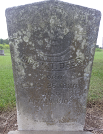 Susan Tullia Richardson is buried in the Wayside Cemetery in Franklin Parish, Louisiana (7) Also buried here are her brothers Franklin S. Richardson 12 Mar 1824 – 26 Nov 1898 and Samuel C. Richardson.