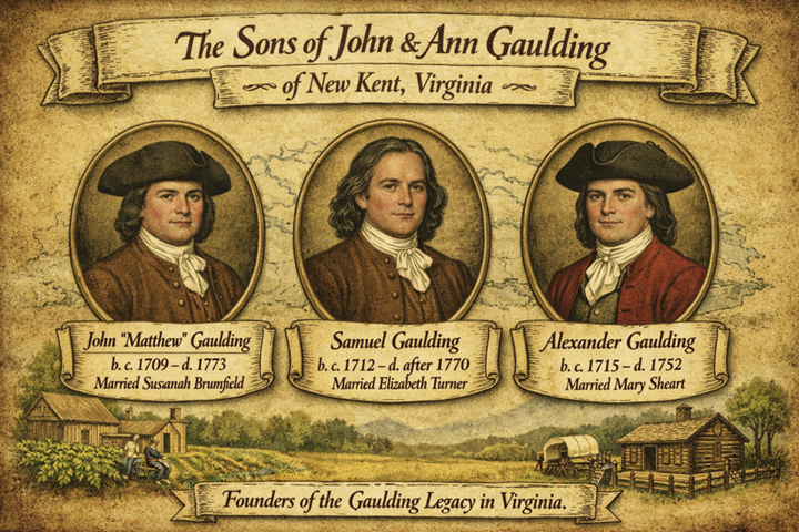 The Sons of John and Ann Gaulding: The Founders of the American Gaulding Line