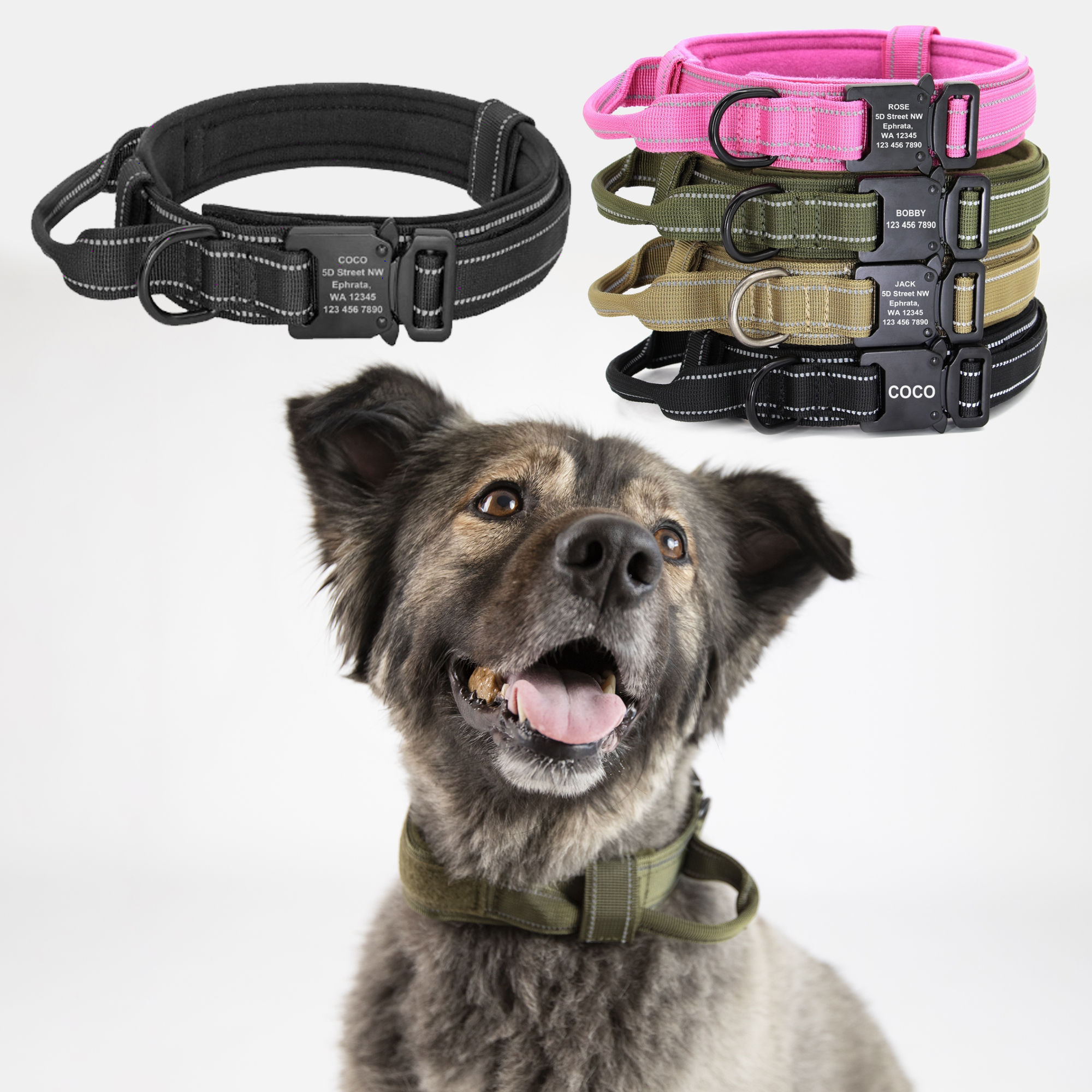 Zgarda Zeus Tactică, Personalizată, Pentru Câini