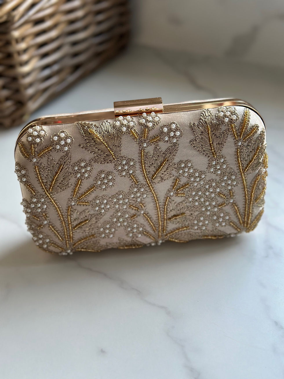 Thumbnail: Ivy Gold Clutch Bag