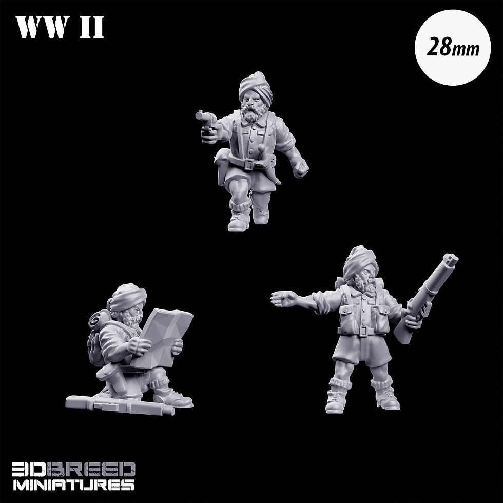 28mm Commonwealth Sikh HQ Team