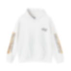 White hoodie with gold accents