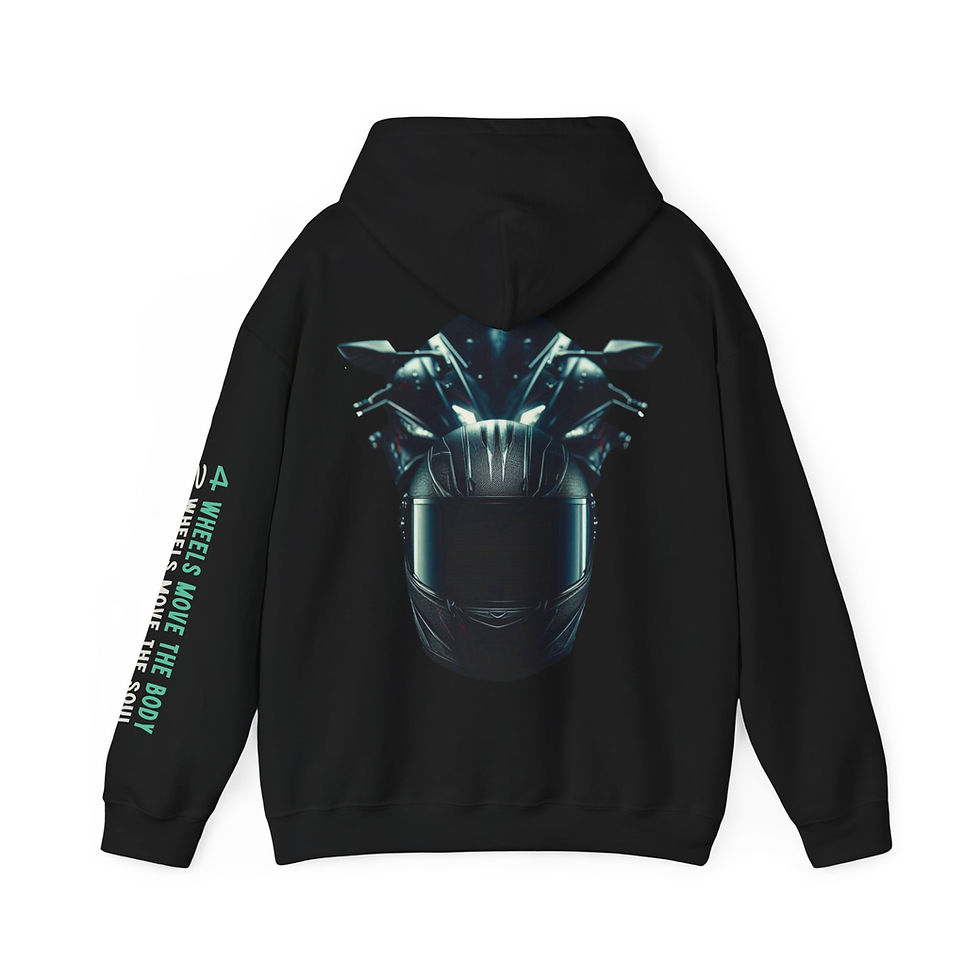 Black NOT HUMAN Hoodie, back view, graphic design