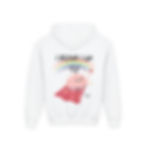 White hoodie with 'I believe I can fly' design