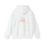 White unisex hoodie with 'you're too close' print