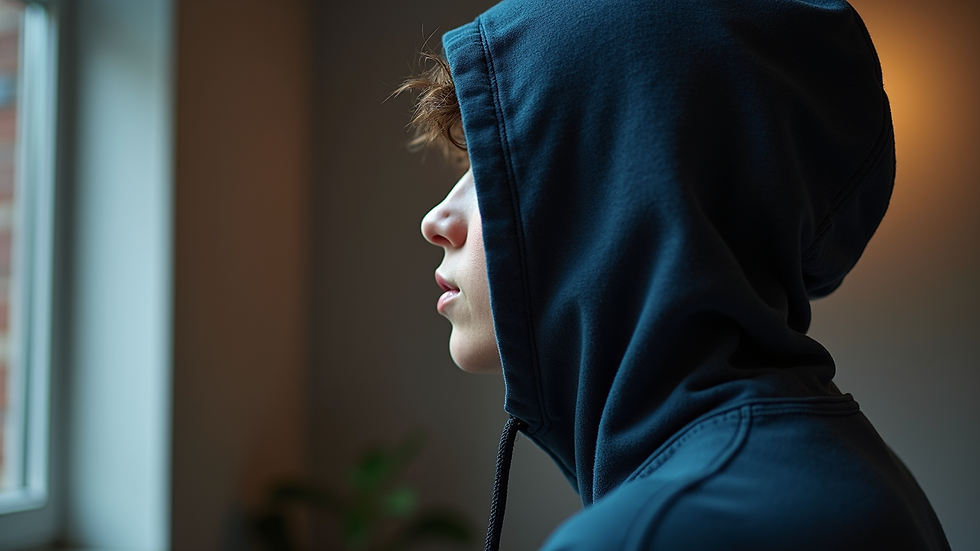 Close-up view of the hoodie's unique design