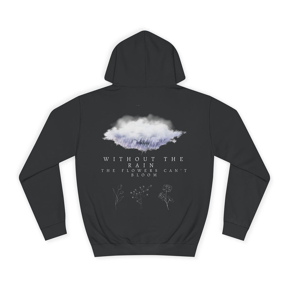 Black NOT HUMAN Hoodie, 'distant clouds the vapor trails'