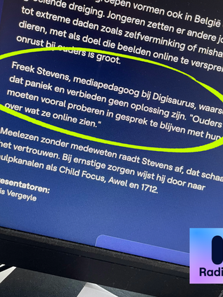 Digisaurus Freek op Radio 1