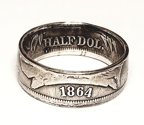 Civil War Era Seated Liberty Half Dollar Coin Ring Coin Rings Florida