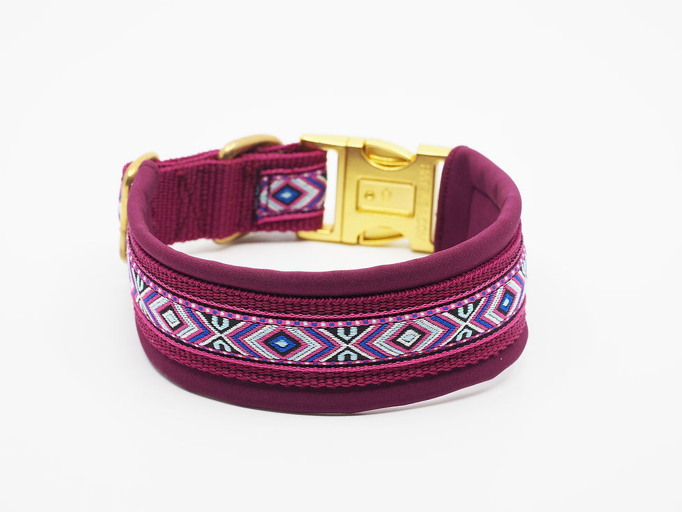 Gepolstertes Hundehalsband bordeaux