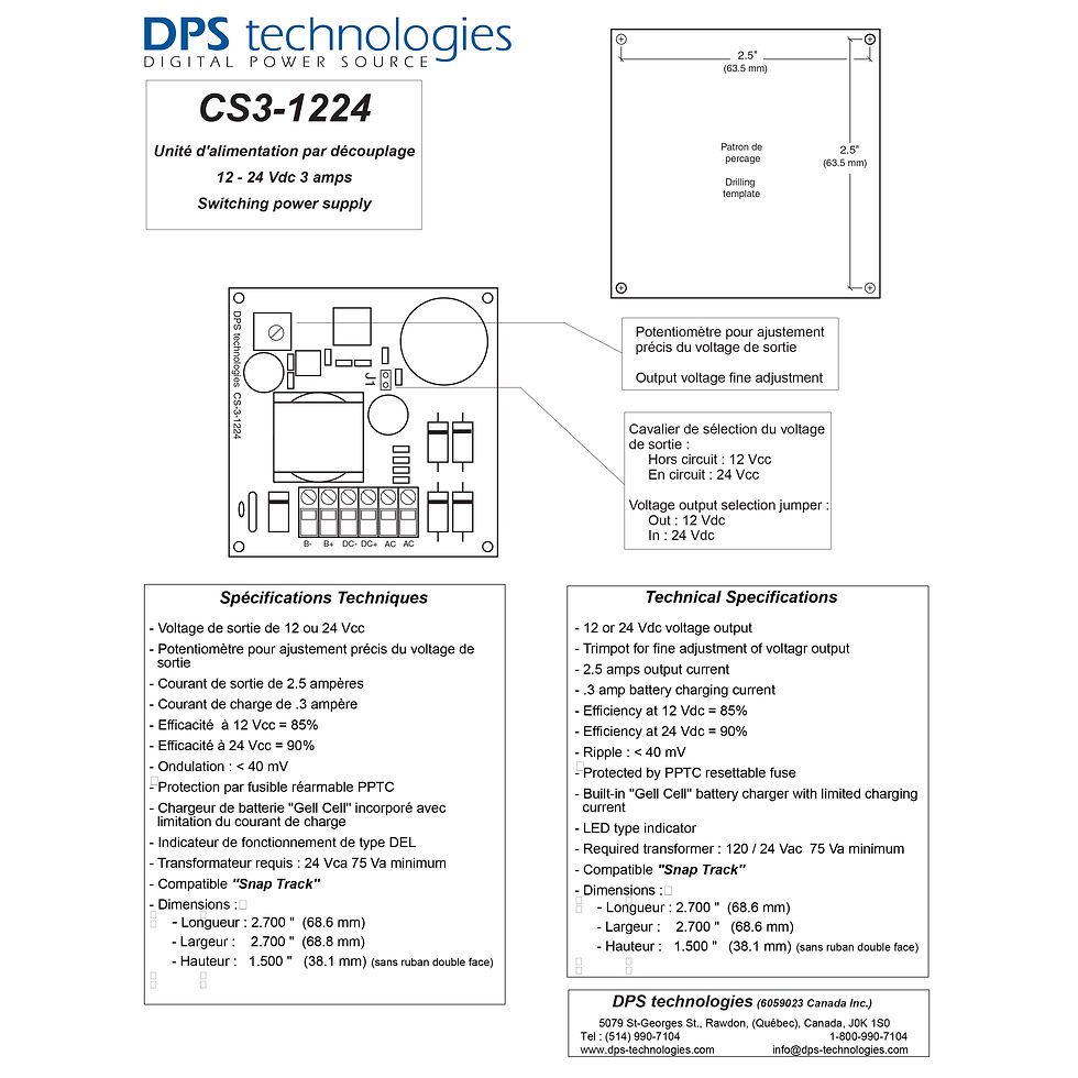 Thumbnail: CS3-1224 3 Amp. Switching Power Supply