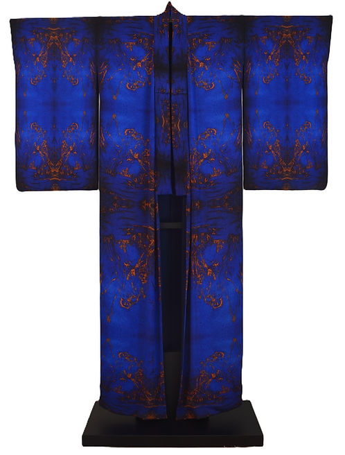 digital print silk kimono created by Mohamad A. Yakub