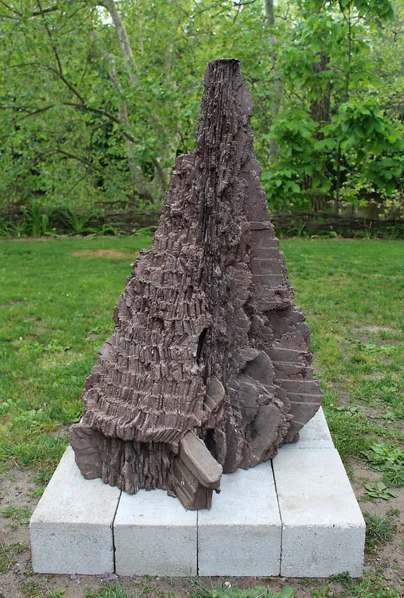 Recessed -- pigmented and stained cement sculpture