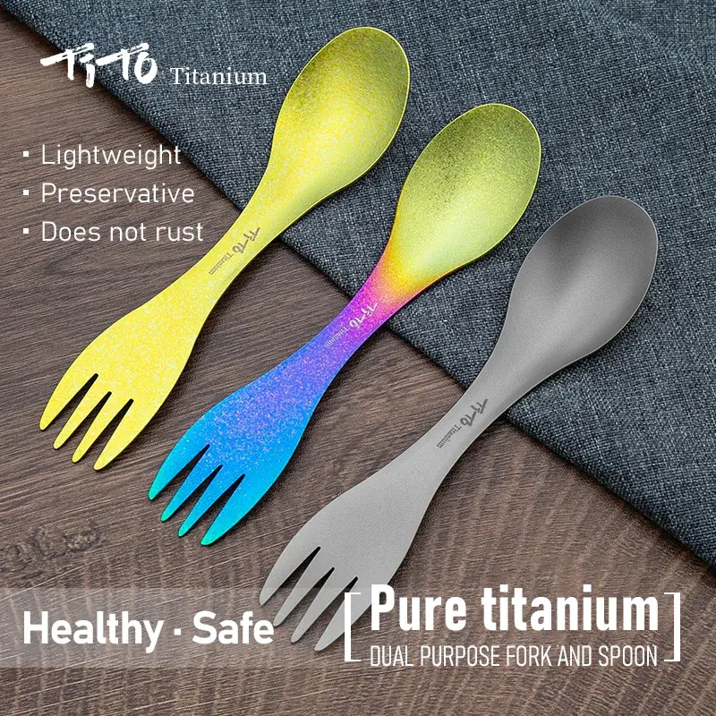 TiTo Titanium Spork Spoon Ultralight Cookware Portable