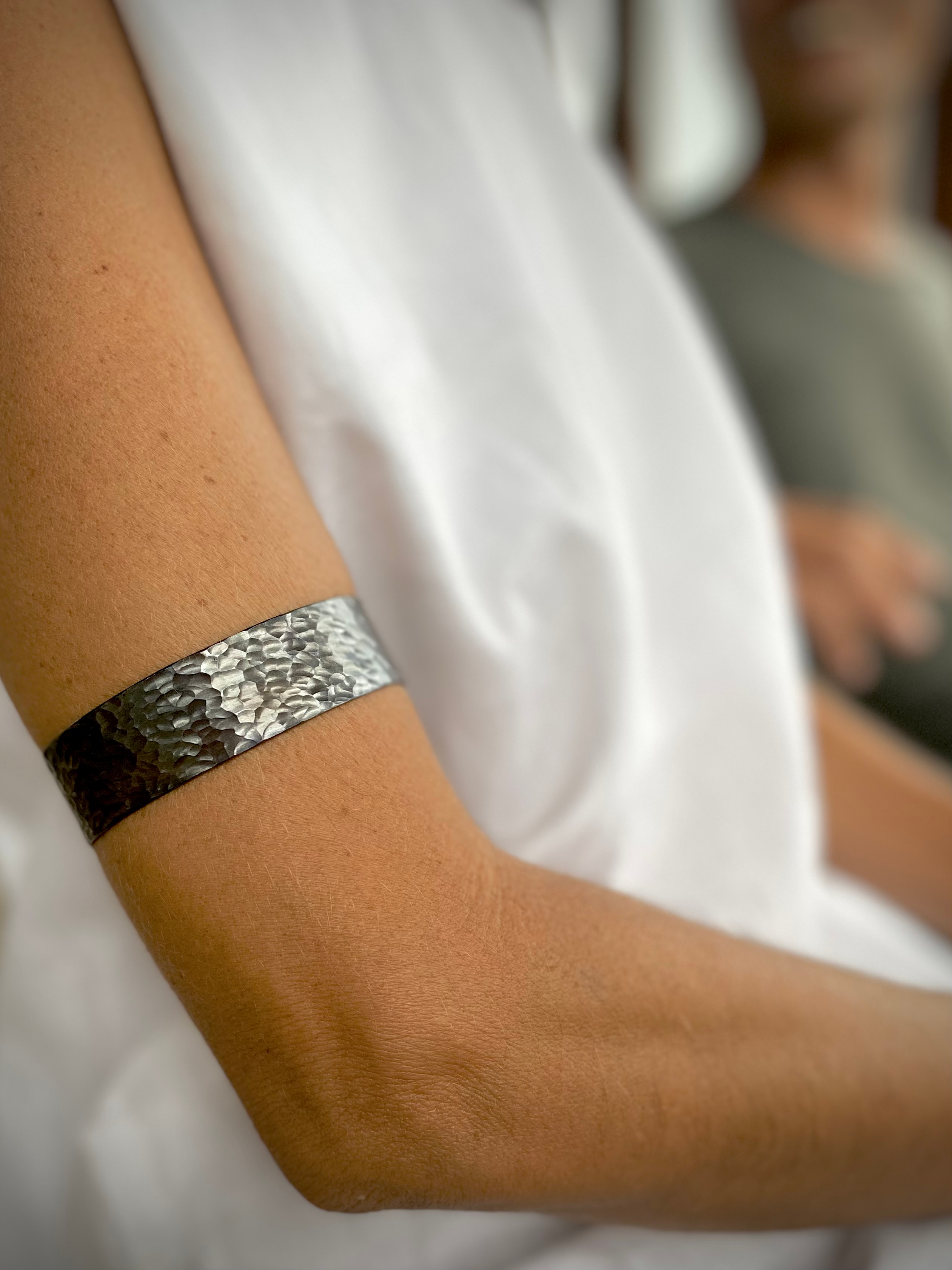 Hammered Black Copper Bracelet  | Medium
