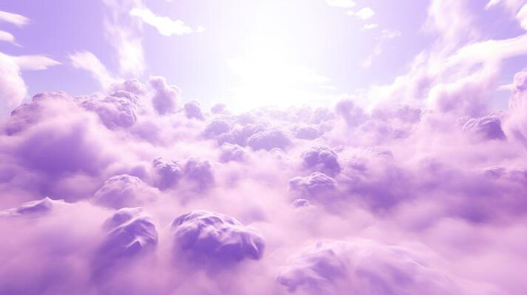 generative-ai-purple-digital-lavender-color-fantastic-3d-clouds-on-the-floor-sky-and-lands